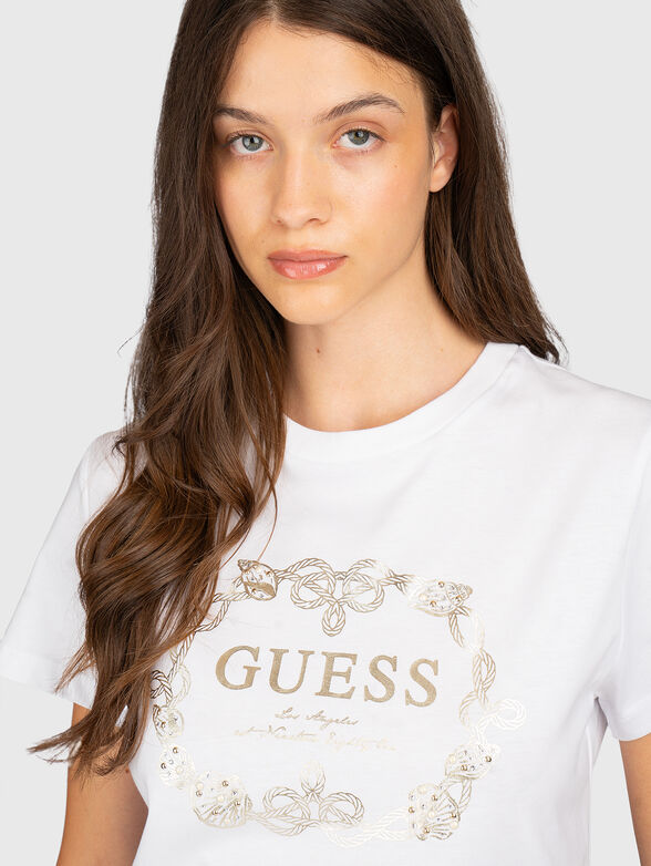 Cotton T-shirt with a round neckline - 4