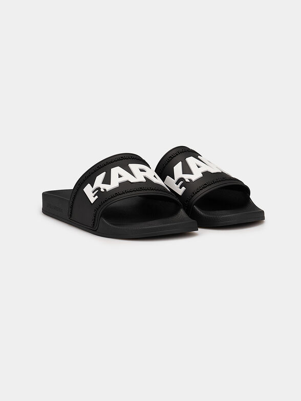 KONDO black beach slides with white lettering - 2