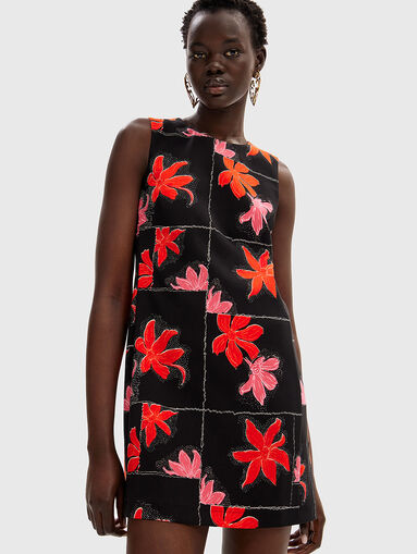Mini dress with floral print - 3