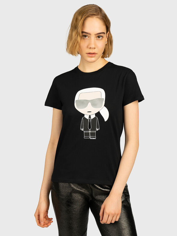 IKONIK Black T-shirt with maxi logo print - 1