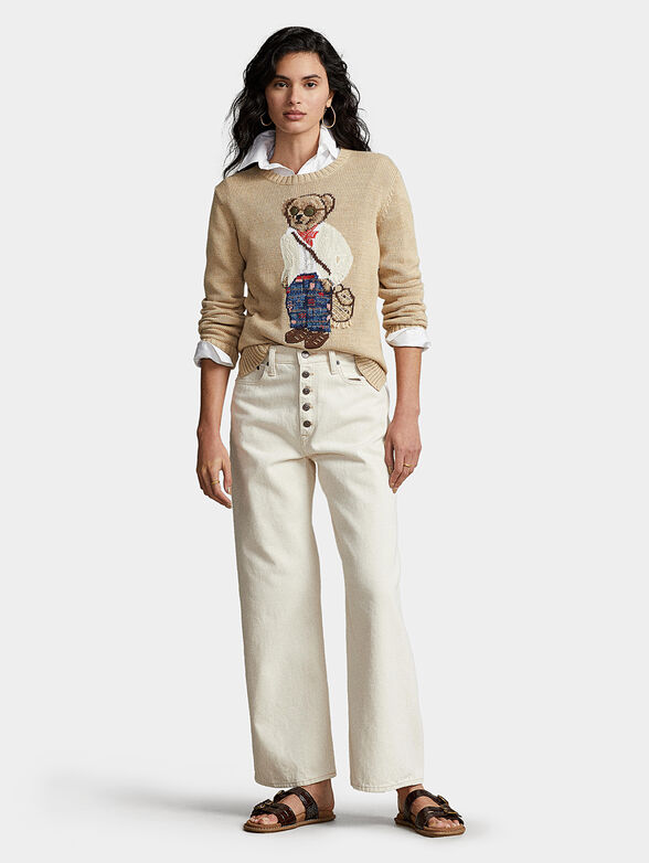Sweater with Polo Bear motif in beige color - 2