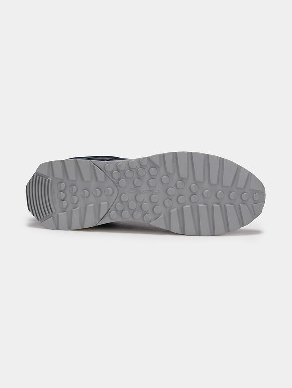 Leather sneakers in dark blue color - 4
