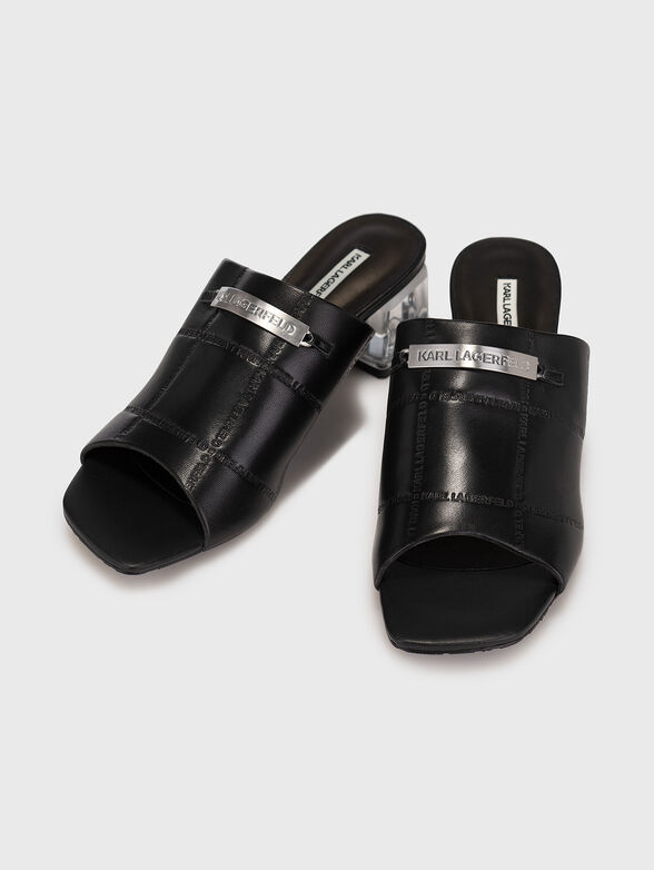 ICE BLOK leather slippers with logo detail - 6
