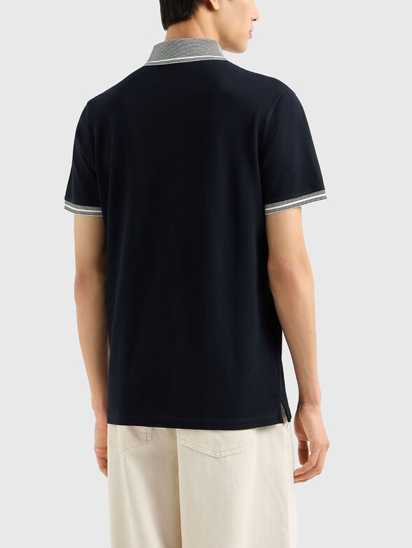 Piqué polo shirt with piped collar - 3