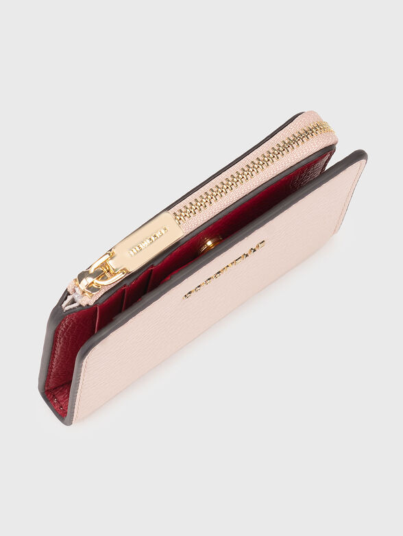 Grained effect leather card holder - 4