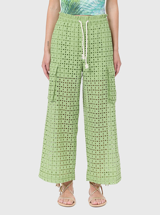 Perforated pants in green  - 1