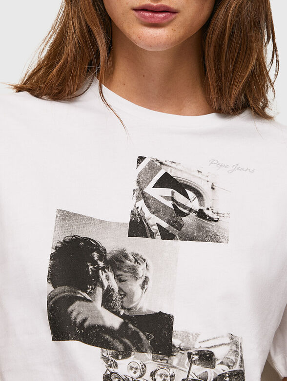 TAYLA white T-shirt with print - 4