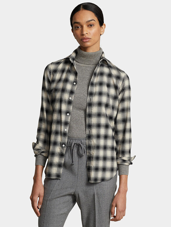 Cotton checked shirt - 1