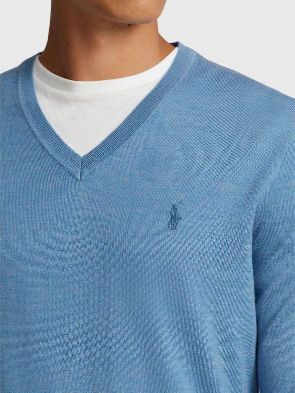 Logo-embroidered sweater in wool  - 3
