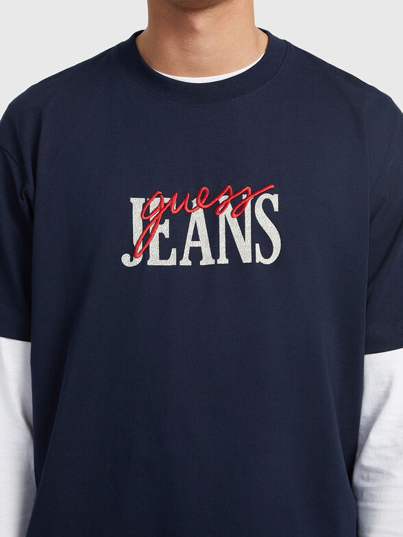 Cotton T-shirt with print and embroidery - 4