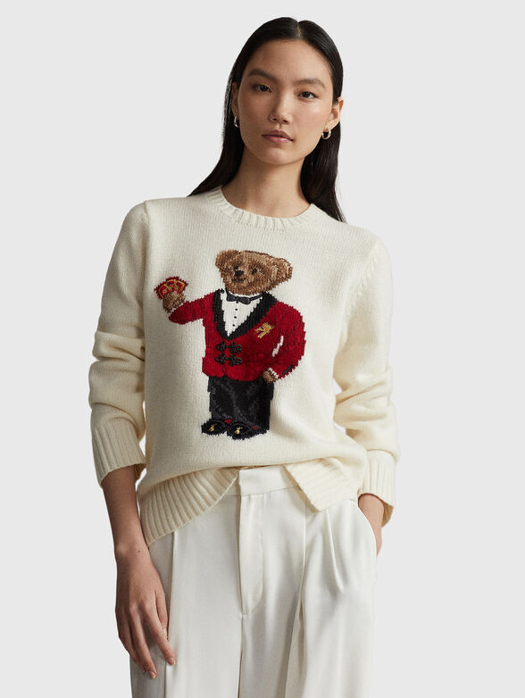 Wool sweater with Polo Bear motif - 1