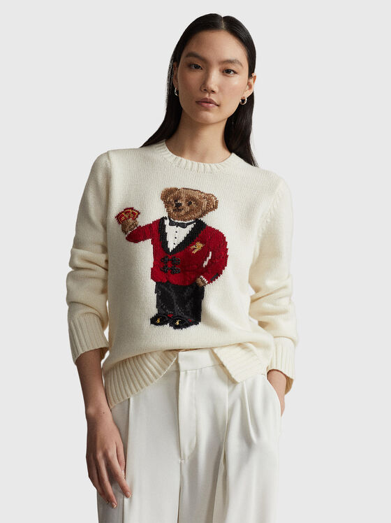 Вълнен пуловер с Polo Bear мотив - 1