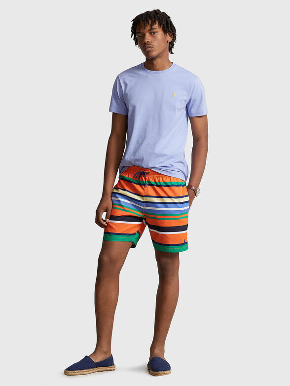 Blue T-shirt with logo accent - 2