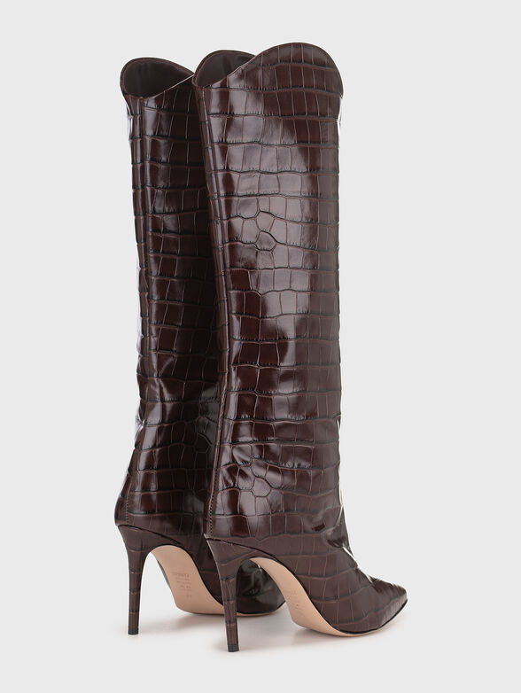 MARYANA brown croc-effect boots - 3