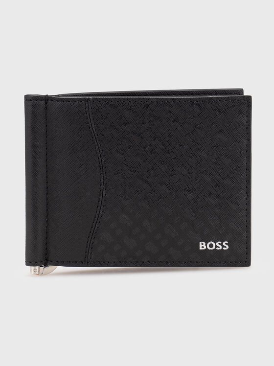 Leather wallet with logo - 1