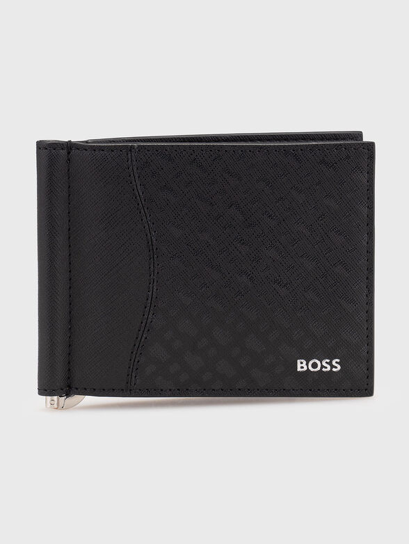 Leather wallet with logo - 1
