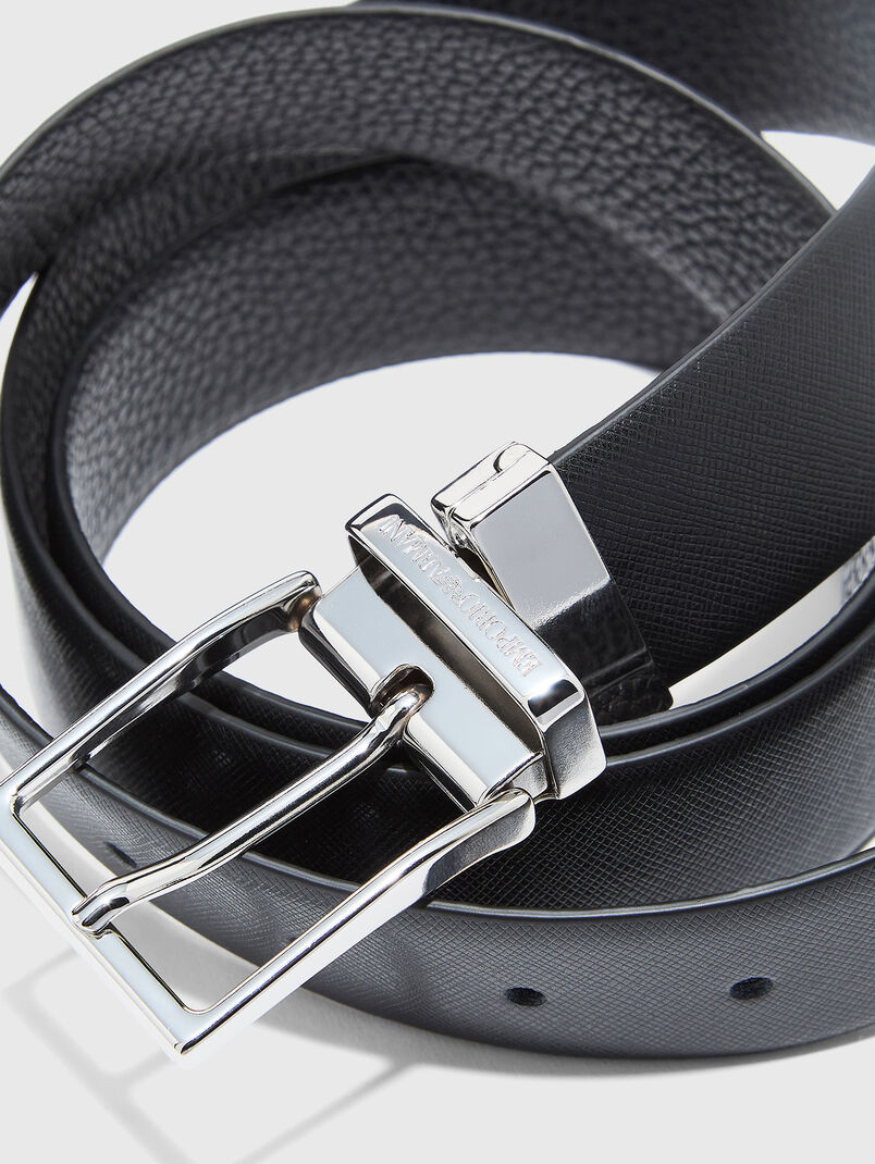 Genuine leather belt with logo - 3