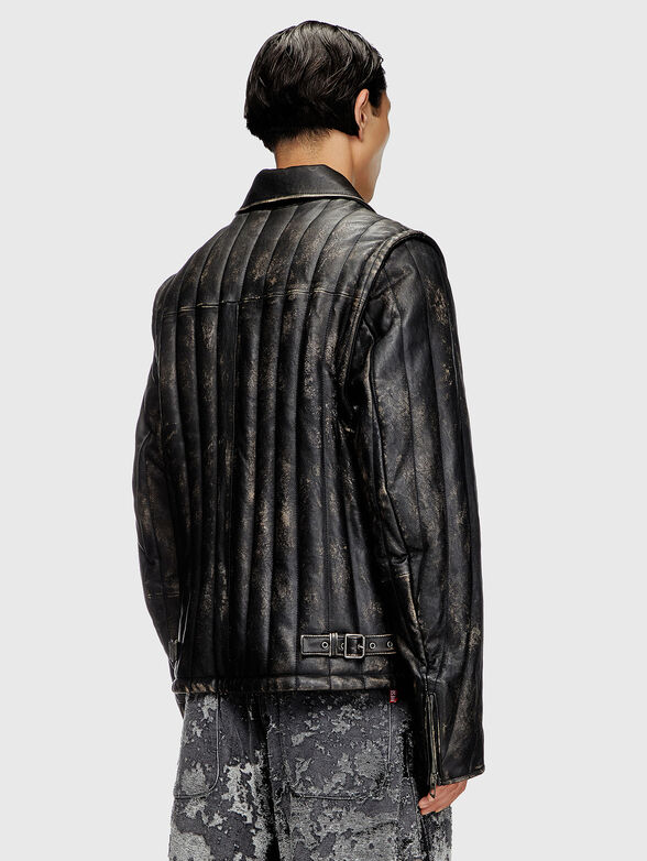 L-ALBERT quilted leather biker jacket - 3