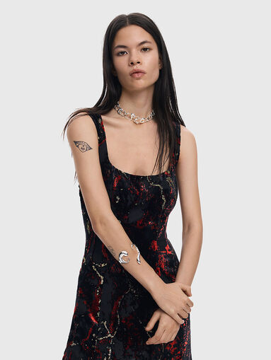 Mini dress with abstract motif - 3