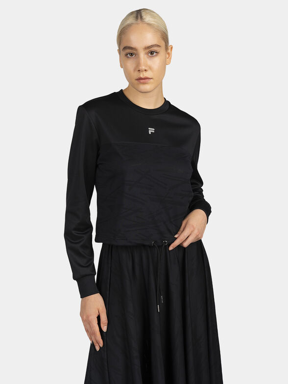 RIMINI black sweatshirt with drawstring - 1