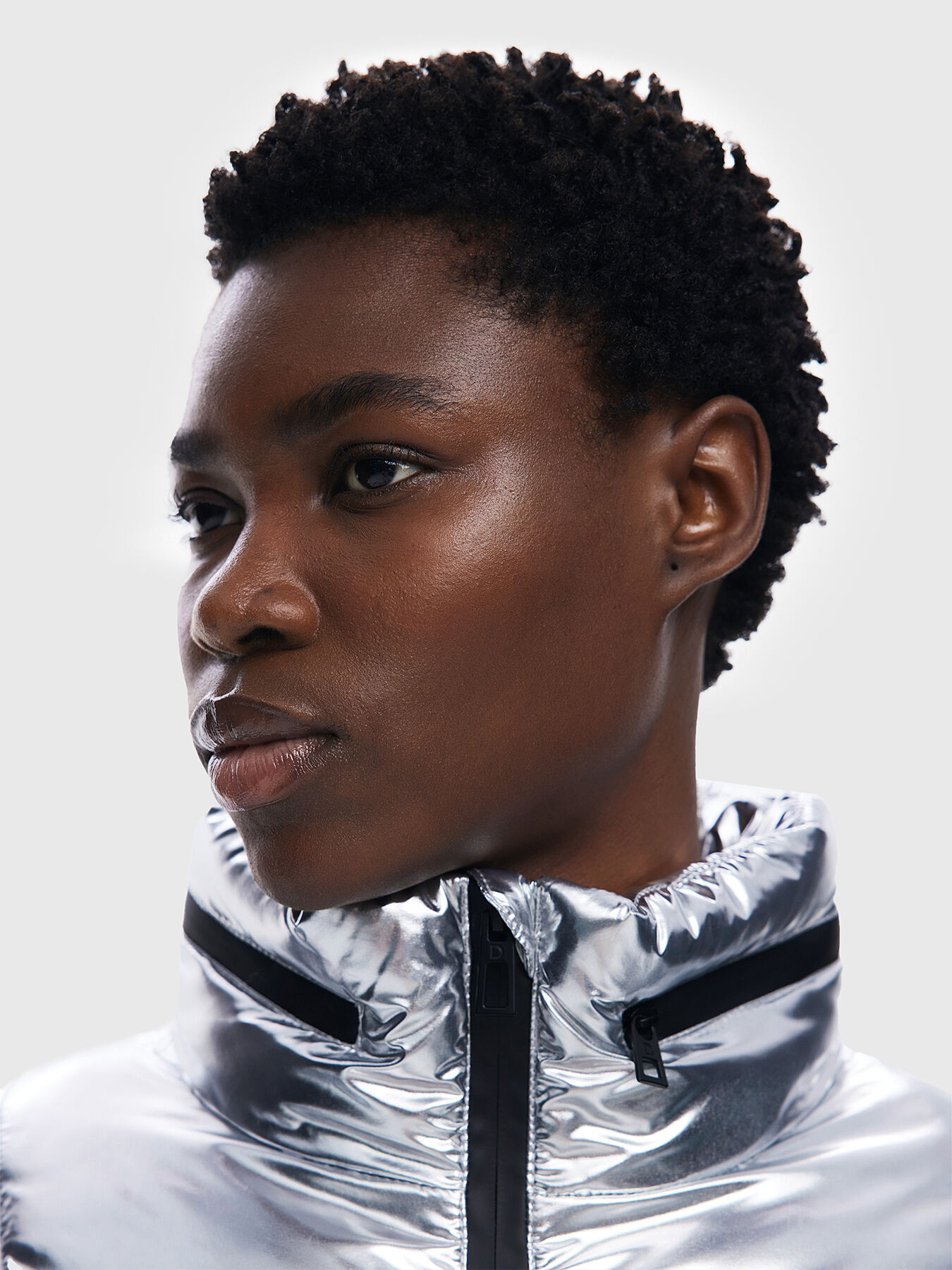 Jacket in silver colour with quilted effect brand DESIGUAL