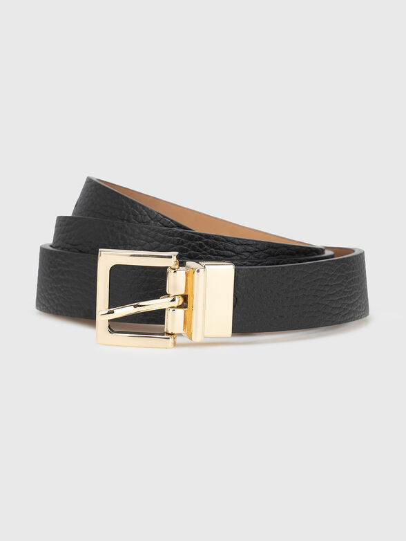 Double-sided leather belt in black - 1