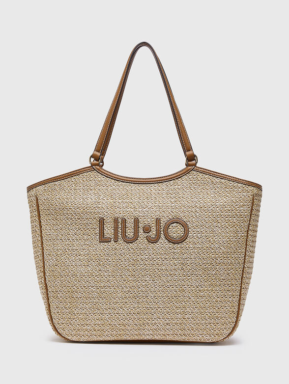 Large raffia tote bag - 1