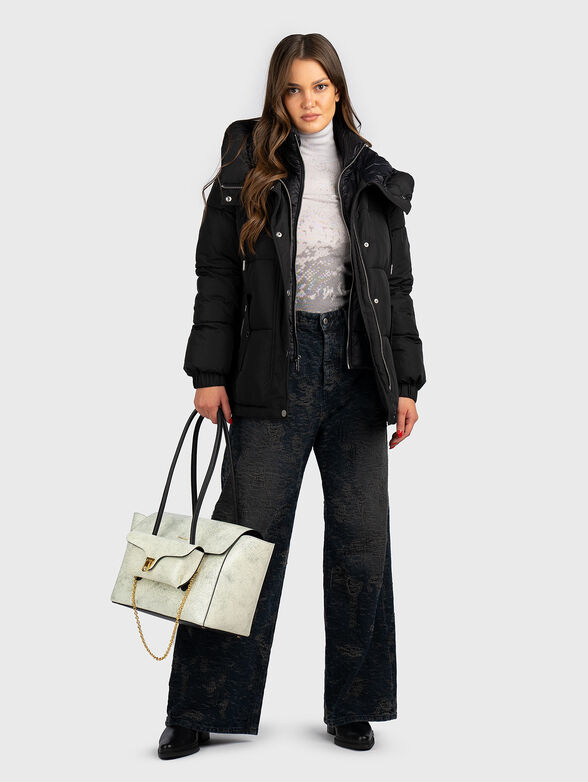 Padded jacket with hood and logo - 2