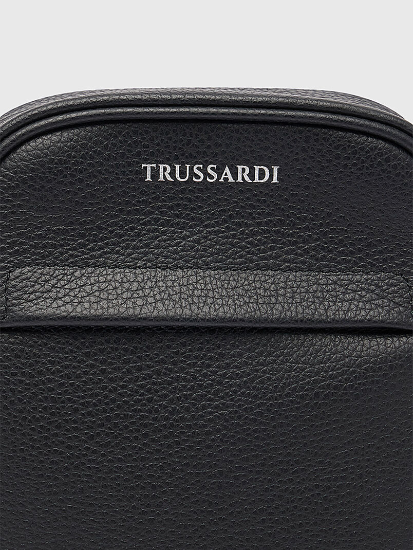 Leather crossbody bag with mini logo - 3