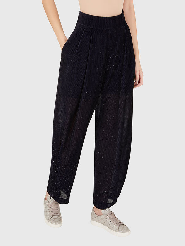 Sheer effect pants with rhinestones - 3