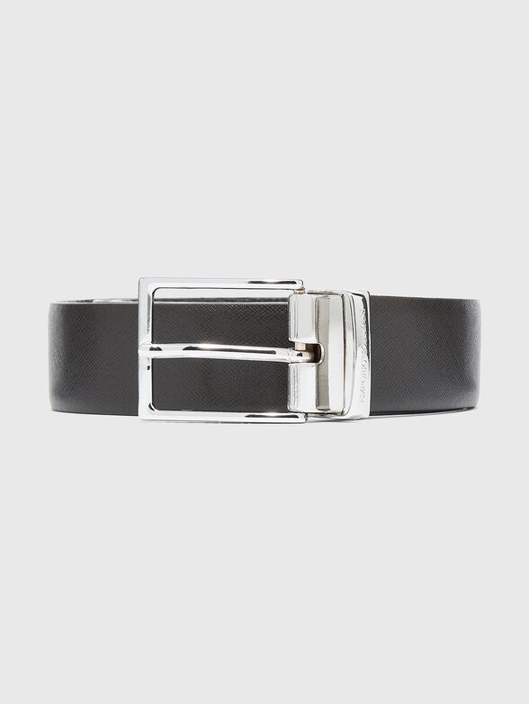 Genuine leather belt with logo - 1