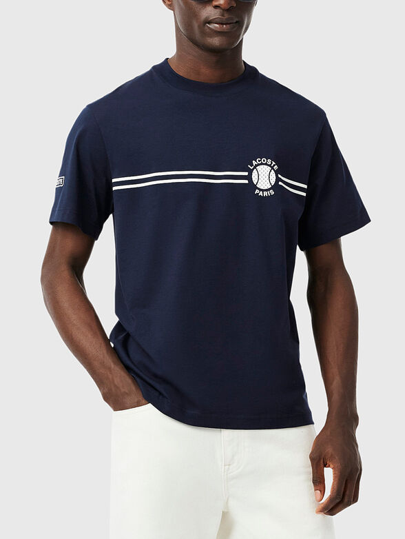 Cotton T-shirt in dark blue - 1