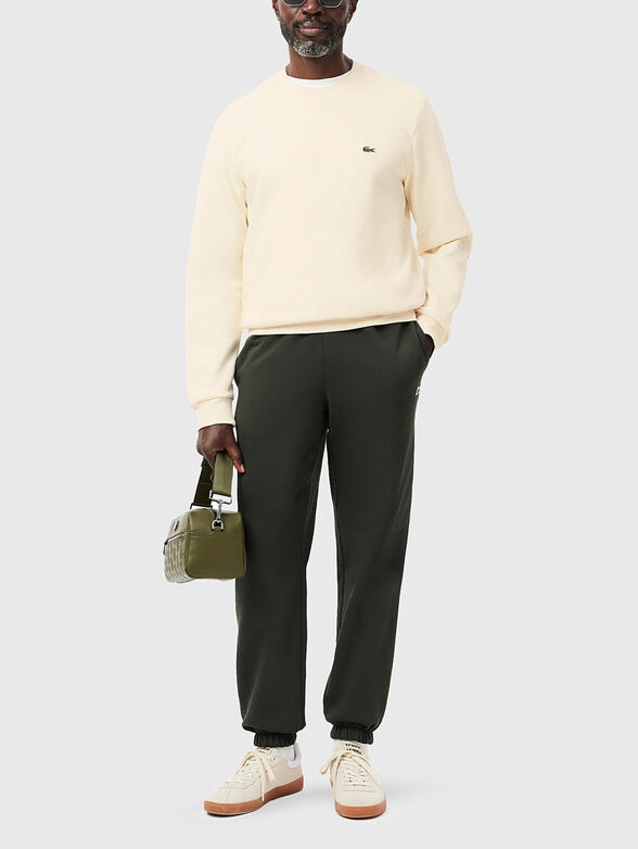 Cotton sweatshirt with logo in green - 2