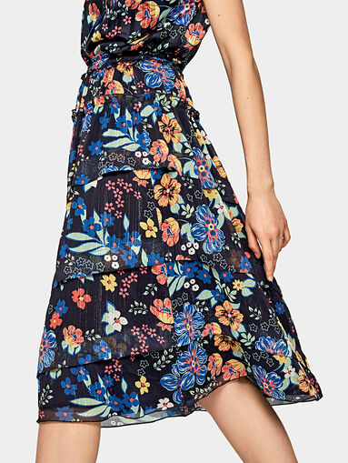 DONNA Midi skirt with floral print - 3