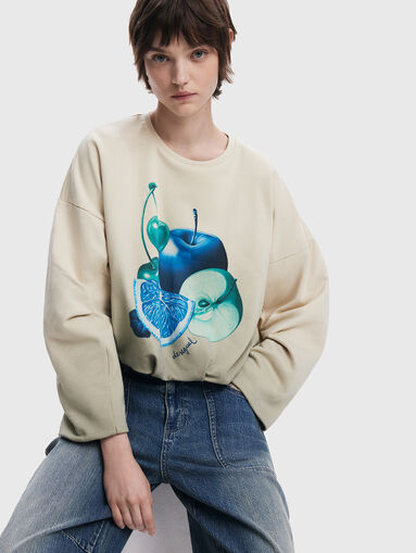 Short sweatshirt with print - 4