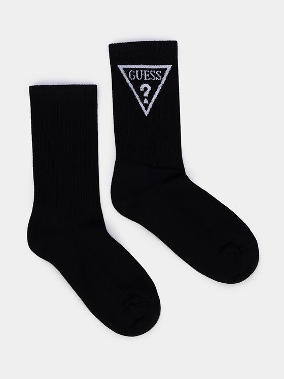 Pink socks with contrasting logo - 1