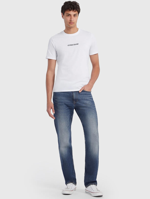 Navy blue T-shirt with logo inscription - 2