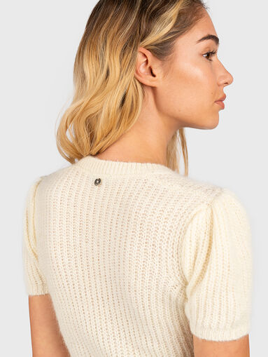 Knitted sweater with wool and V-neck - 4