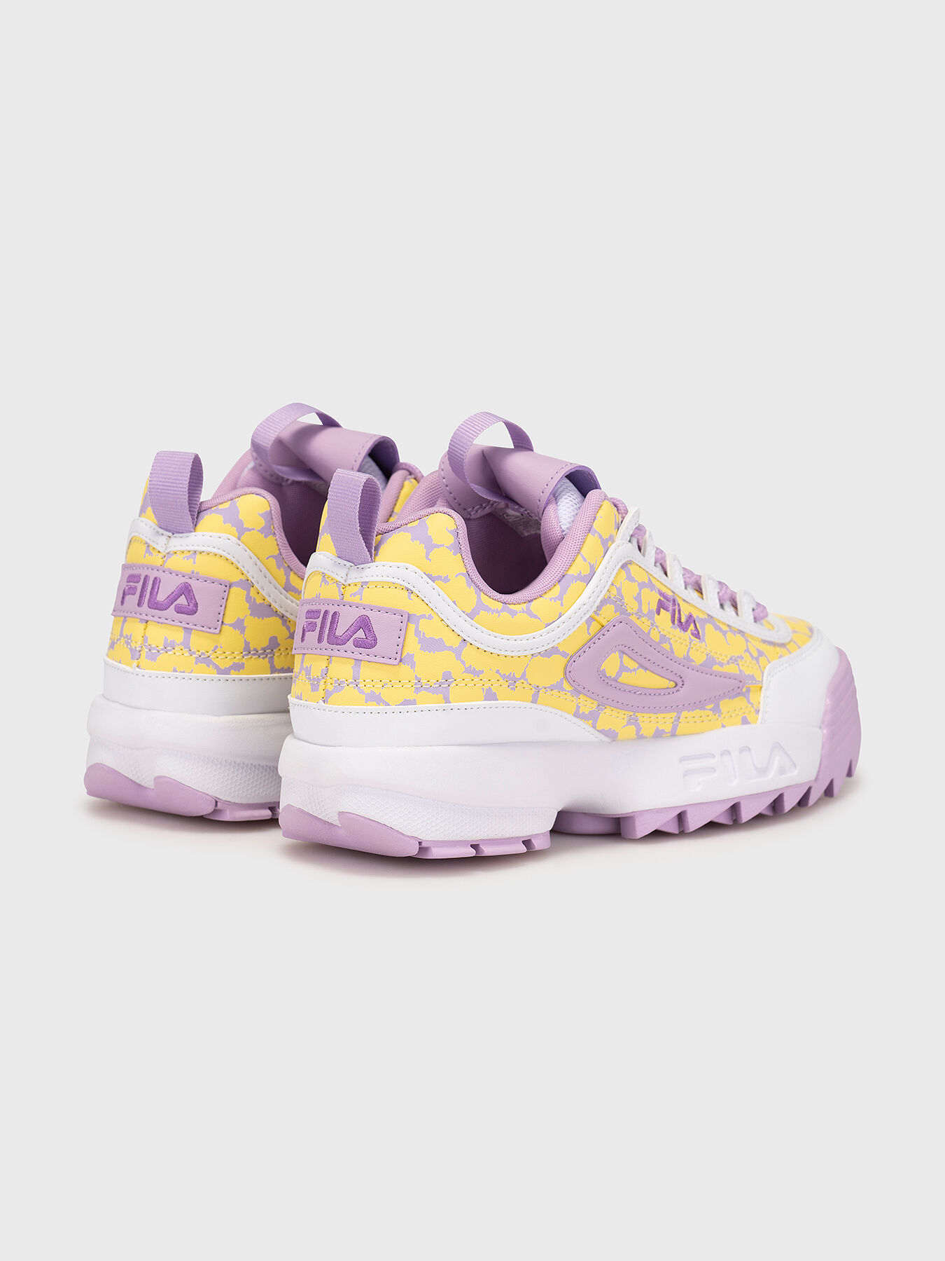Fila pink lilac and yellow disruptor 3 zip sneakers new arrivals