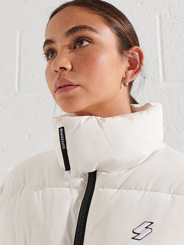 White padded jacket with accent zips - 4