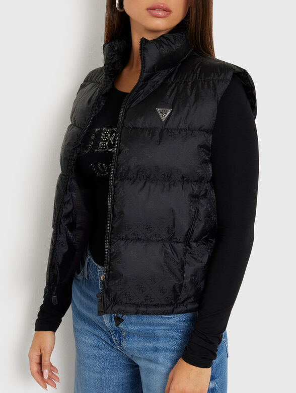 Quilted vest with monogram print - 4