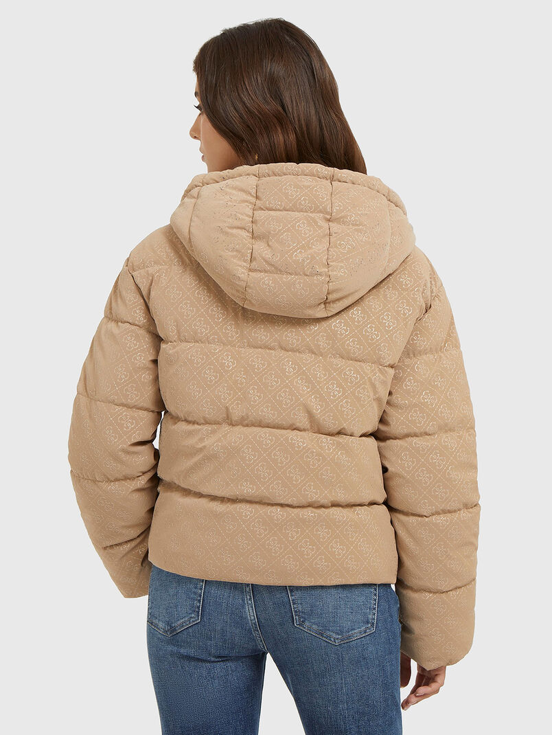 Puffer jacket with monogram logo effect - 3