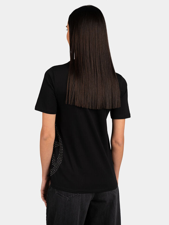 Black T-shirt with rhinestones - 3