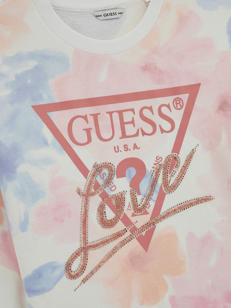 Cotton sweatshirt with floral print - 3