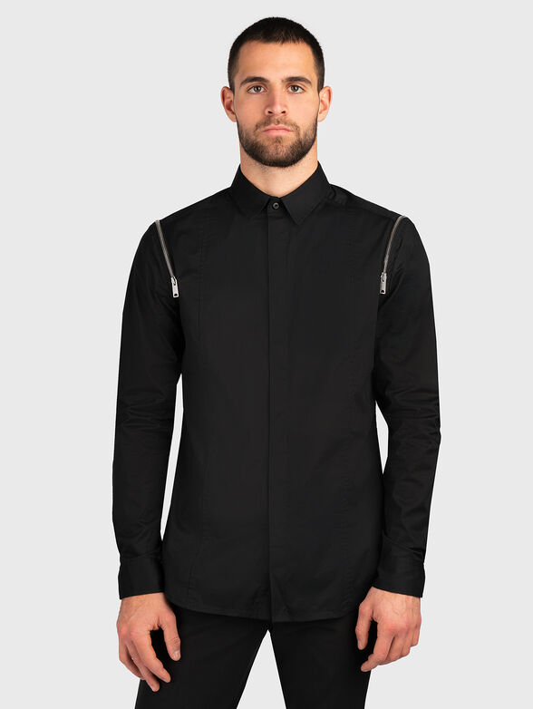 Black shirt with accent zips - 1