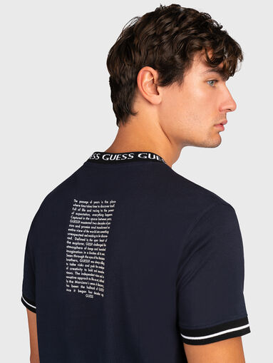 Black cotton T-shirt with print on the back - 3