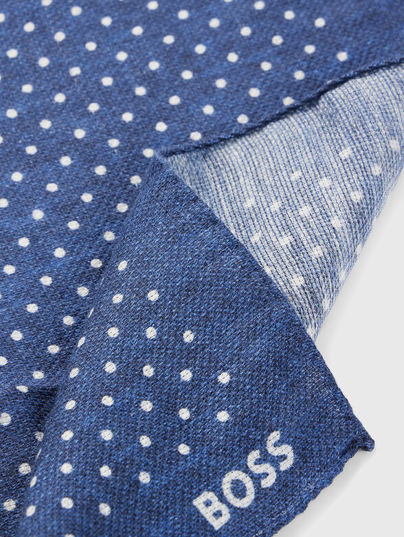 Beige linen blend jacket handkerchief - 3