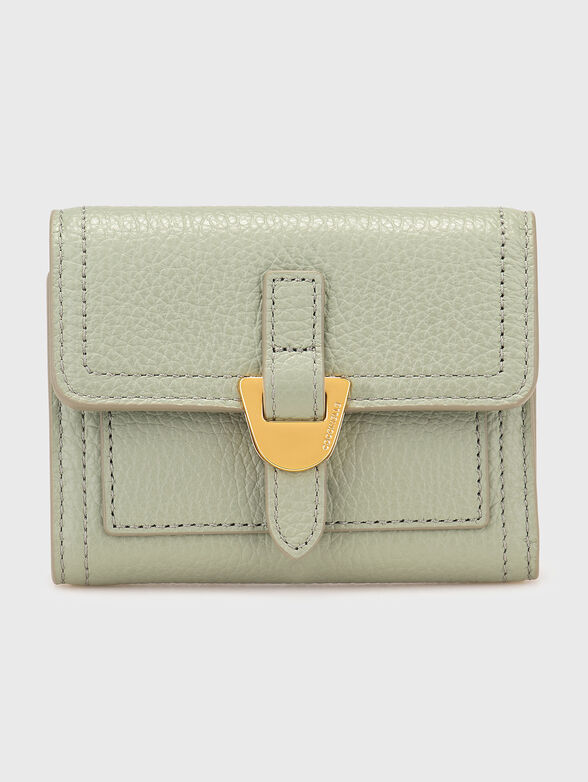 Leather wallet with gold-coloured detail - 1