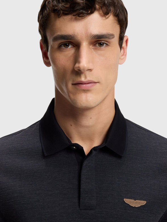 Blue polo shirt with logo - 4