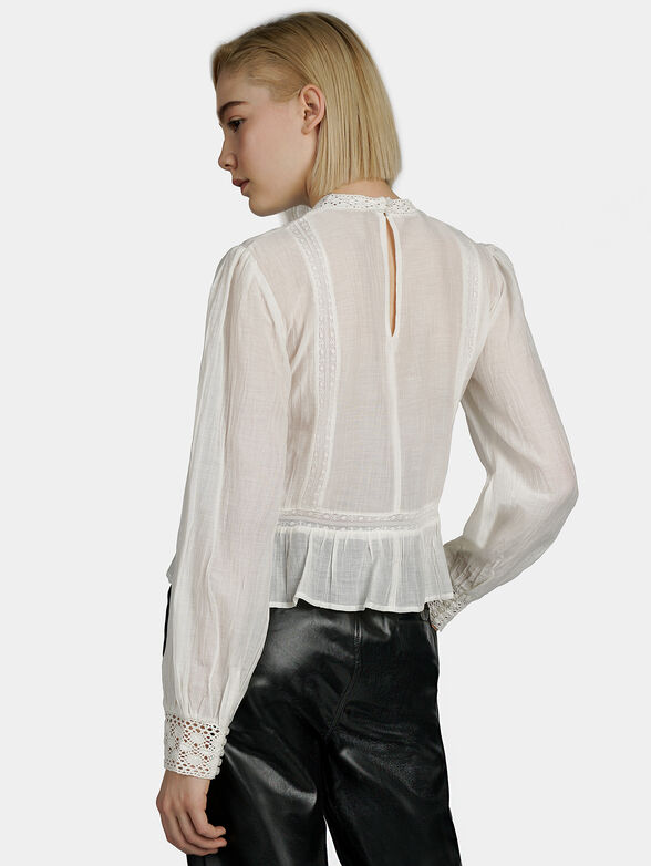 BLANCHE Open knit detail blouse - 4